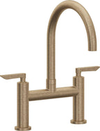 California Faucets Corsano Llave de Cocina Tipo Puente Contemporanea - Pico en Arco - Latón Antiguo Mate