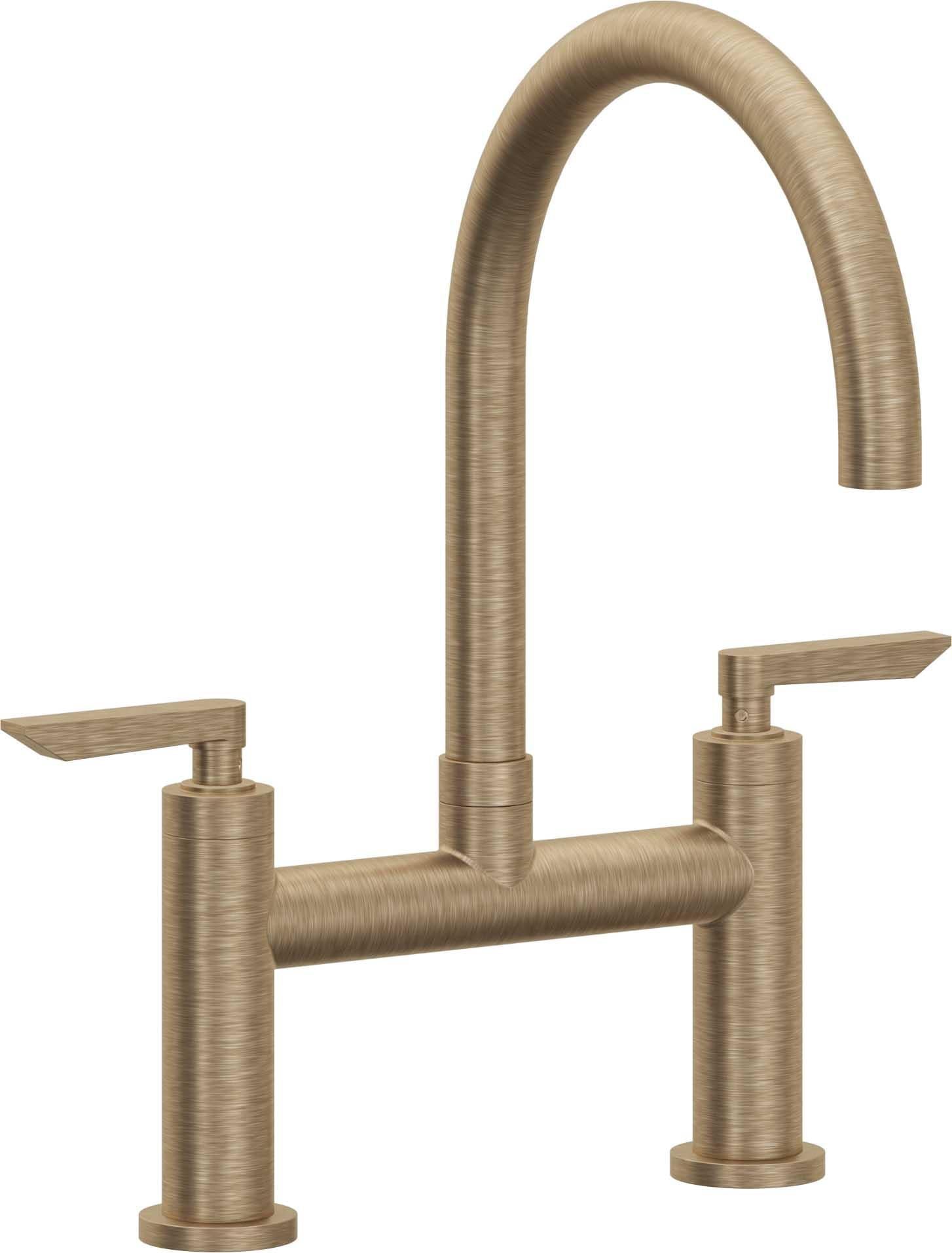 California Faucets Corsano Llave de Cocina Tipo Puente Contemporanea - Pico en Arco - Latón Antiguo Mate