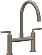 California Faucets Corsano Llave de Cocina Tipo Puente Contemporanea - Pico en Arco - Níquel Antiguo Mate