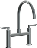 California Faucets Corsano Llave de Cocina Tipo Puente Contemporanea - Pico en Arco - Níquel Negro