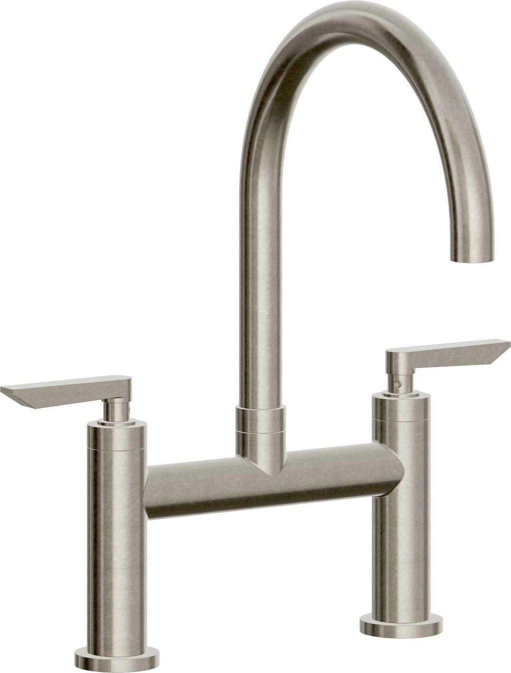 California Faucets Corsano Llave de Cocina Tipo Puente Contemporanea - Pico en Arco - Níquel Bruñido
