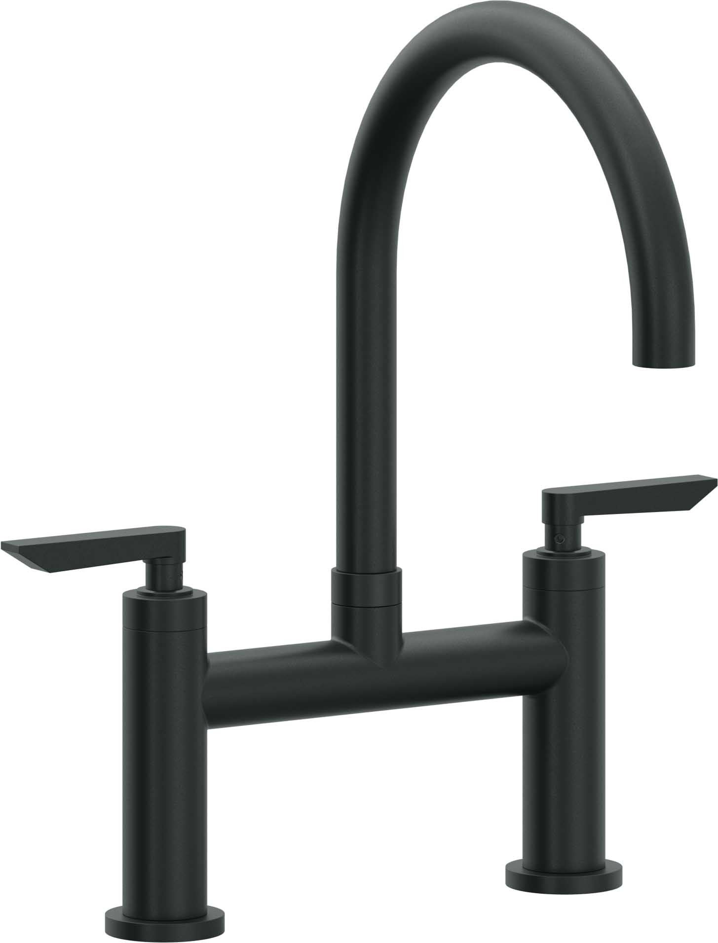 California Faucets Corsano Llave de Cocina Tipo Puente Contemporanea - Pico en Arco - Carbón