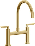 California Faucets Corsano Llave de Cocina Tipo Puente Contemporanea - Pico en Arco - Oro Francés