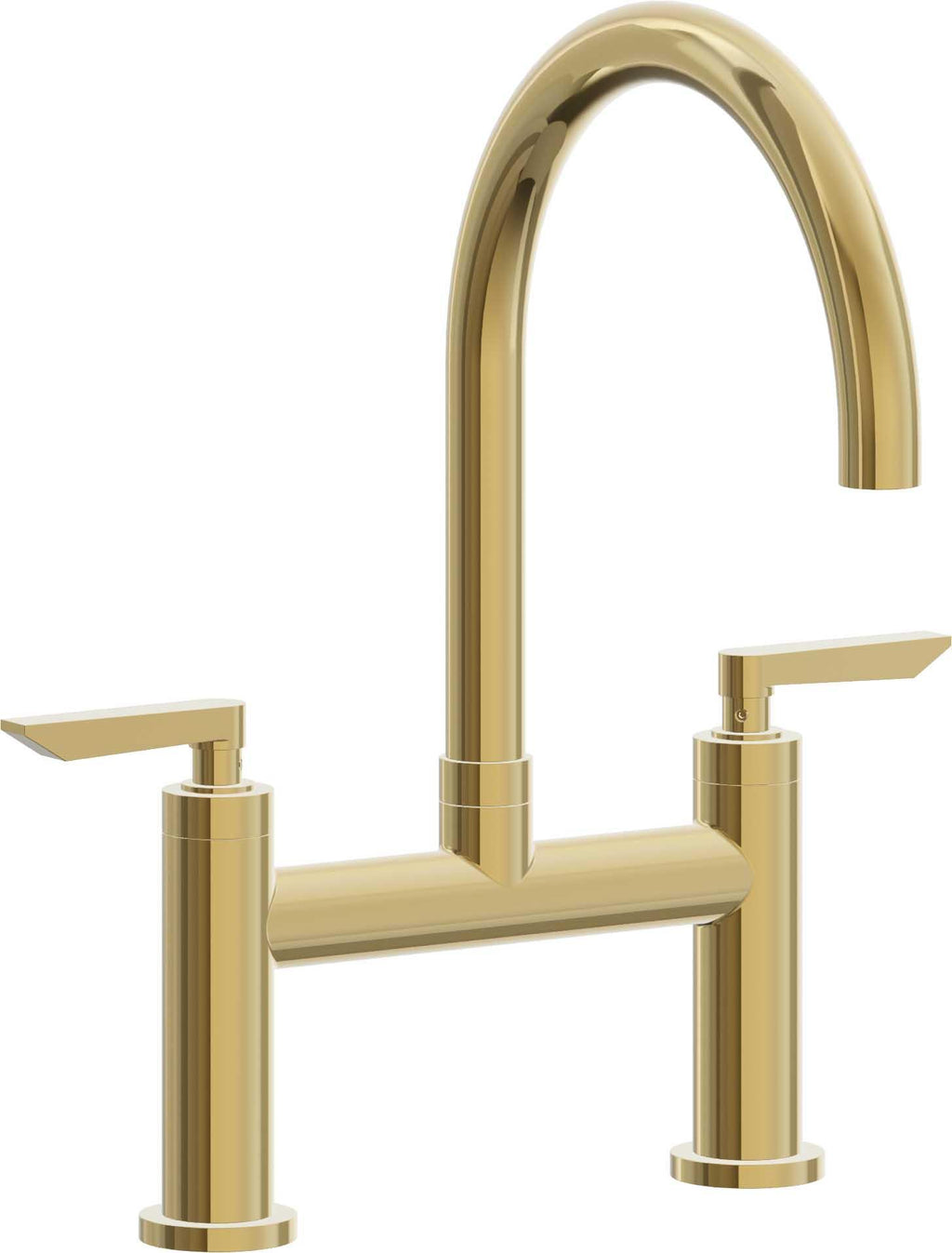 California Faucets Corsano Llave de Cocina Tipo Puente Contemporanea - Pico en Arco - Oro Pulido de por Vida