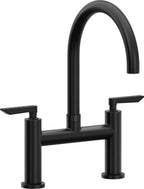 California Faucets Corsano Llave de Cocina Tipo Puente Contemporanea - Pico en Arco - Negro Mate