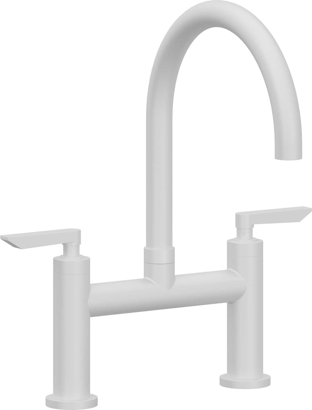 California Faucets Corsano Llave de Cocina Tipo Puente Contemporanea - Pico en Arco - Blanco Mate