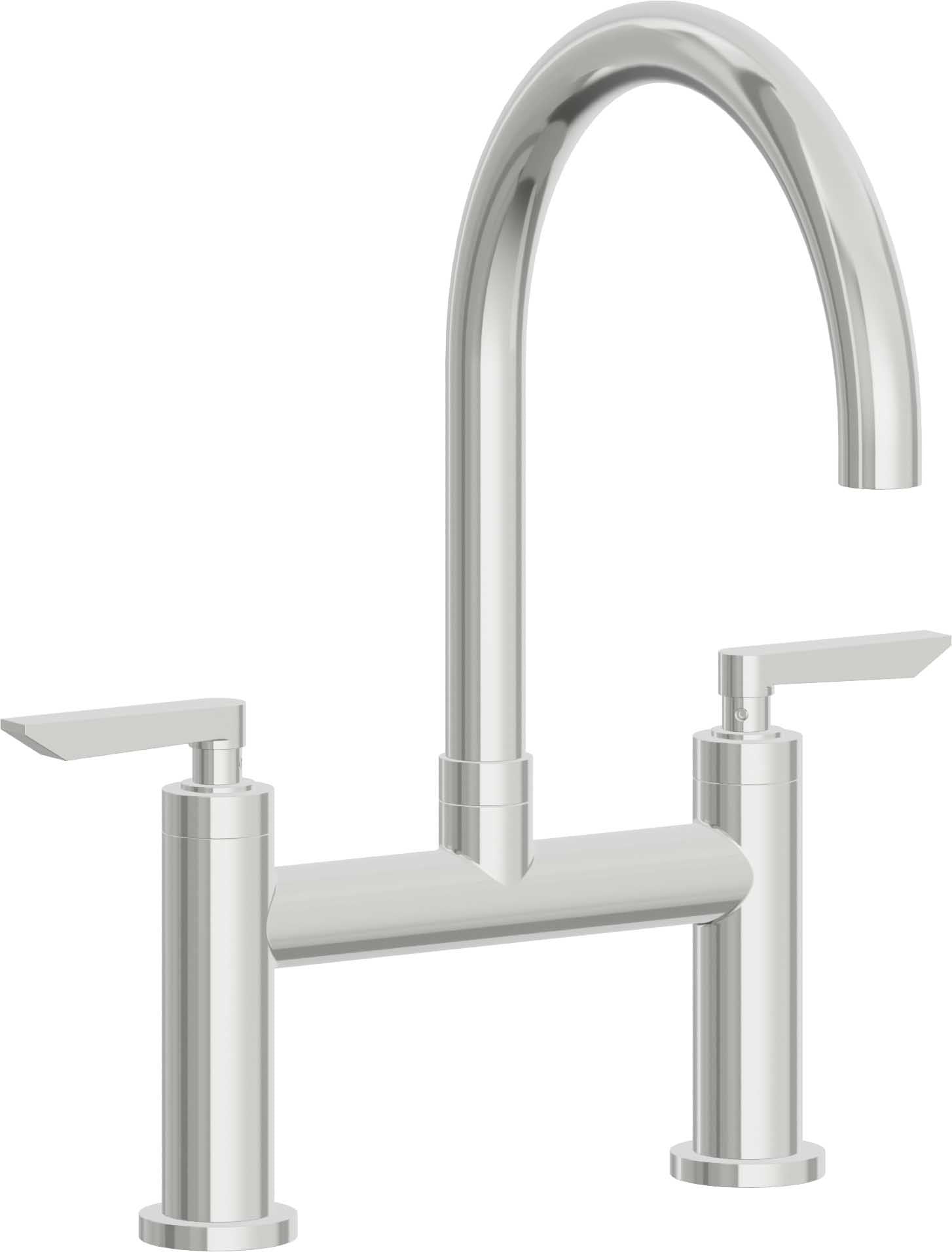 California Faucets Corsano Llave de Cocina Tipo Puente Contemporanea - Pico en Arco - Cromo Pulido