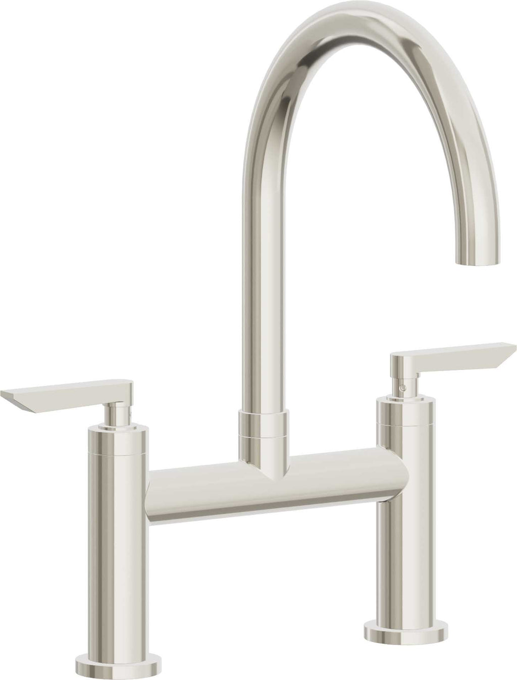 California Faucets Corsano Llave de Cocina Tipo Puente Contemporanea - Pico en Arco - Níquel Pulido