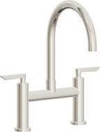 California Faucets Corsano Llave de Cocina Tipo Puente Contemporanea - Pico en Arco - Níquel Pulido
