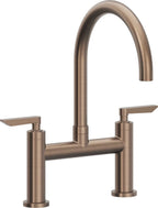 California Faucets Corsano Llave de Cocina Tipo Puente Contemporanea - Pico en Arco - Bronce Satinado