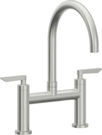 California Faucets Corsano Llave de Cocina Tipo Puente Contemporanea - Pico en Arco - Cromo Satinado