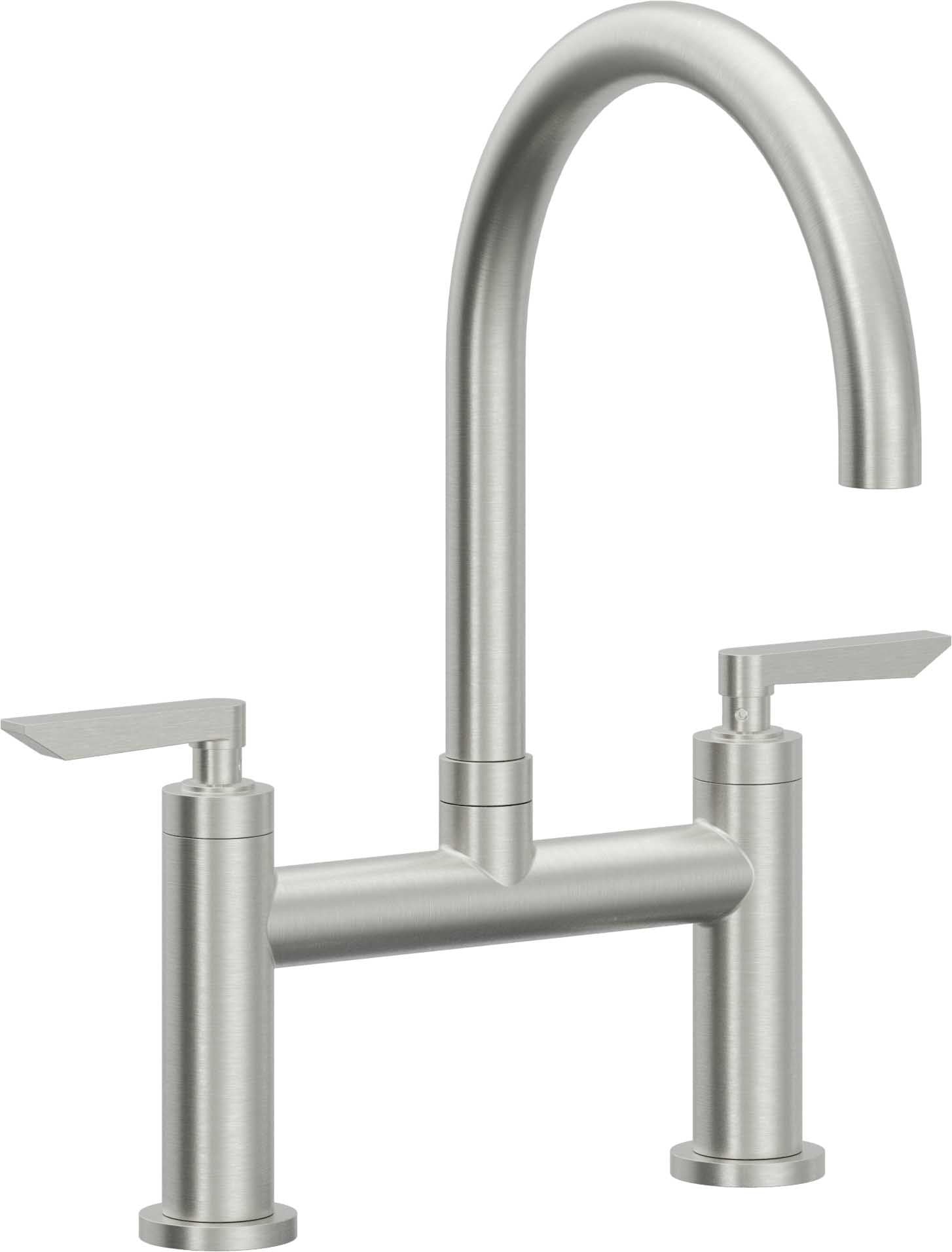 California Faucets Corsano Llave de Cocina Tipo Puente Contemporanea - Pico en Arco - Cromo Satinado