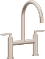 California Faucets Corsano Llave de Cocina Tipo Puente Contemporanea - Pico en Arco - Níquel Satinado