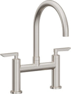 California Faucets Corsano Llave de Cocina Tipo Puente Contemporanea - Pico en Arco - Acero Inoxidable Ultra