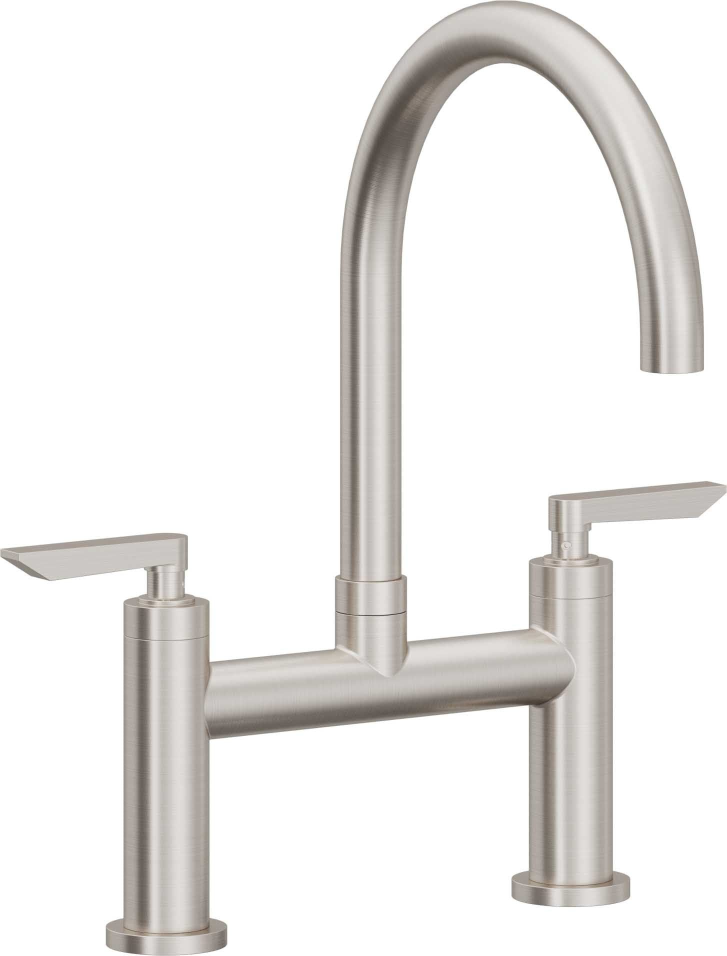 California Faucets Corsano Llave de Cocina Tipo Puente Contemporanea - Pico en Arco - Acero Inoxidable Ultra