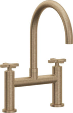 California Faucets Corsano Llave de Cocina Tipo Puente Contemporanea - Pico en Arco - Latón Antiguo Mate