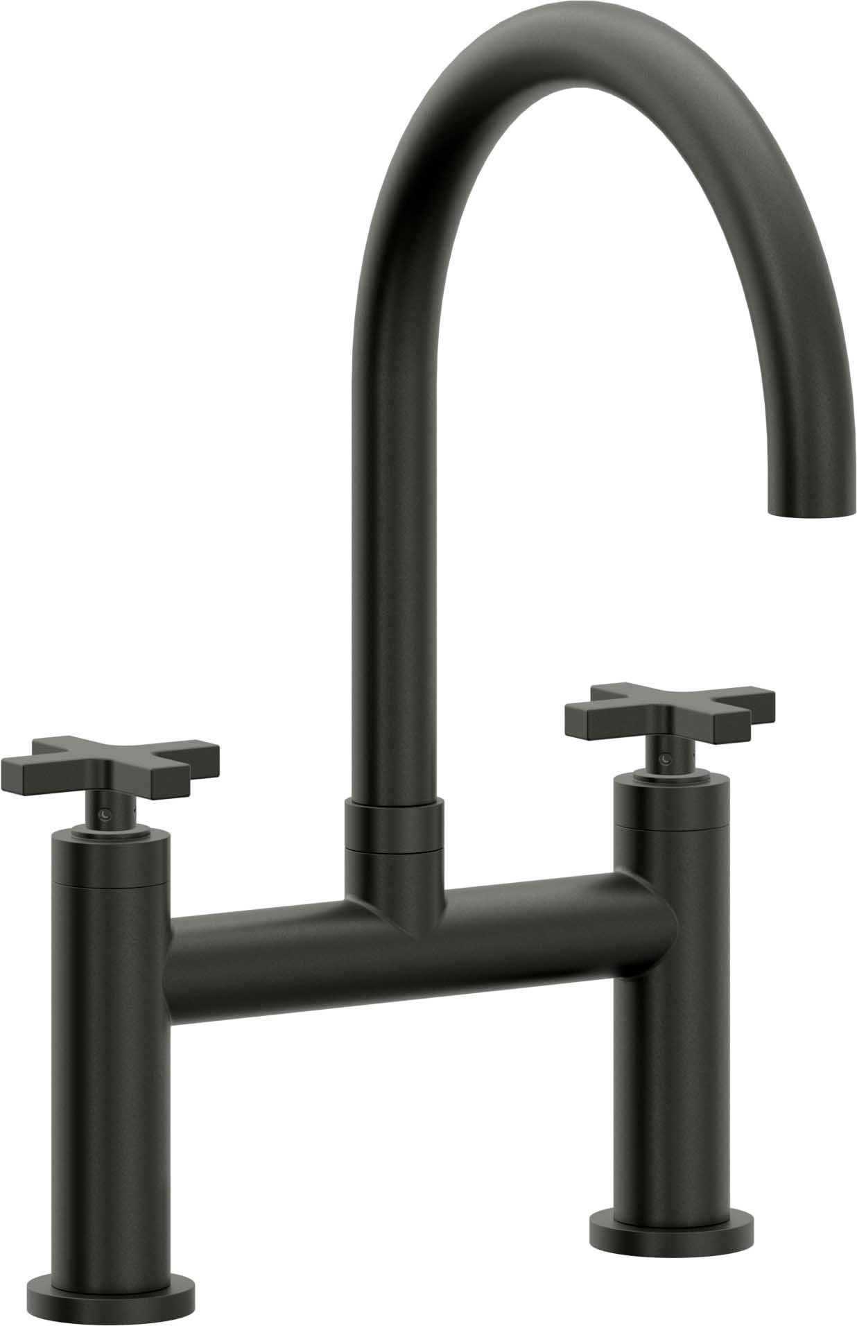 California Faucets Corsano Llave de Cocina Tipo Puente Contemporanea - Pico en Arco - Bronce Bella Terra