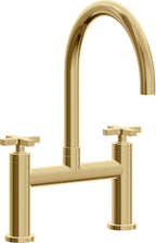 California Faucets Corsano Llave de Cocina Tipo Puente Contemporanea - Pico en Arco - Oro Francés