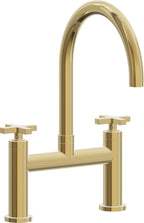 California Faucets Corsano Llave de Cocina Tipo Puente Contemporanea - Pico en Arco - Oro Pulido de por Vida