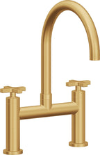 California Faucets Corsano Llave de Cocina Tipo Puente Contemporanea - Pico en Arco - Oro Satinado de por Vida