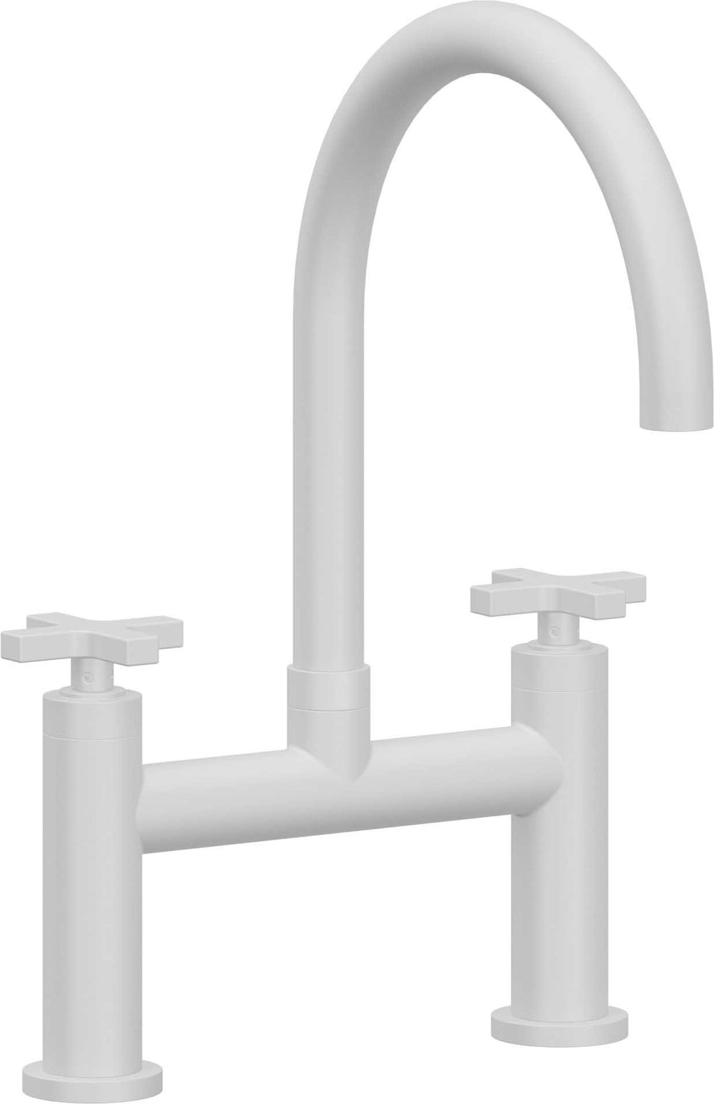 California Faucets Corsano Llave de Cocina Tipo Puente Contemporanea - Pico en Arco - Blanco Mate