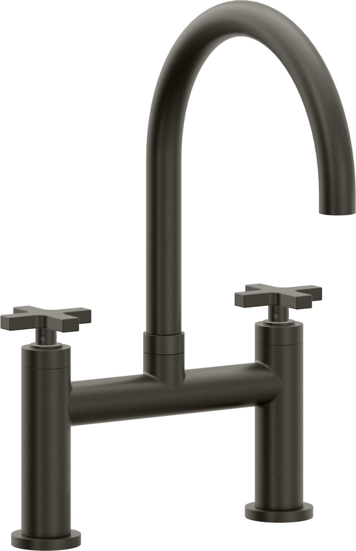 California Faucets Corsano Llave de Cocina Tipo Puente Contemporanea - Pico en Arco - Bronce Oscuro