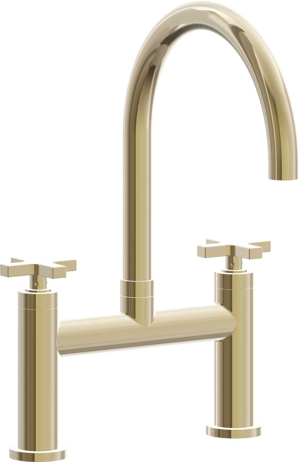 California Faucets Corsano Llave de Cocina Tipo Puente Contemporanea - Pico en Arco - Latón Pulido