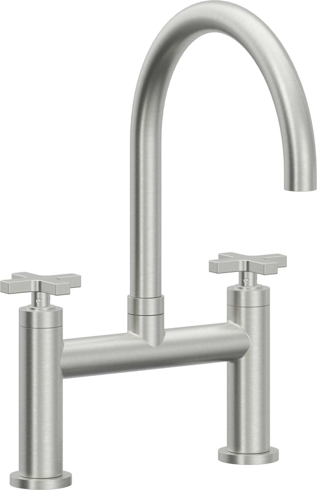 California Faucets Corsano Llave de Cocina Tipo Puente Contemporanea - Pico en Arco - Cromo Satinado