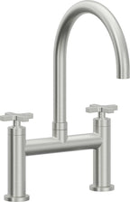 California Faucets Corsano Llave de Cocina Tipo Puente Contemporanea - Pico en Arco - Cromo Satinado