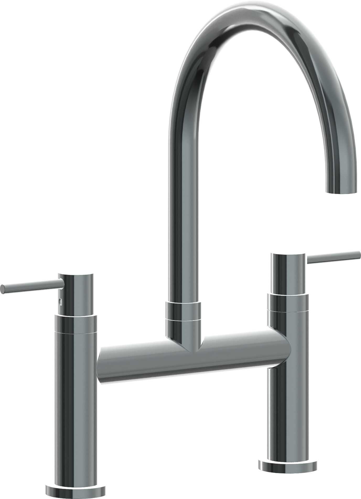 California Faucets Corsano Llave de Cocina Tipo Puente Contemporanea - Pico en Arco - Níquel Negro