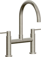 California Faucets Corsano Llave de Cocina Tipo Puente Contemporanea - Pico en Arco - Níquel Bruñido