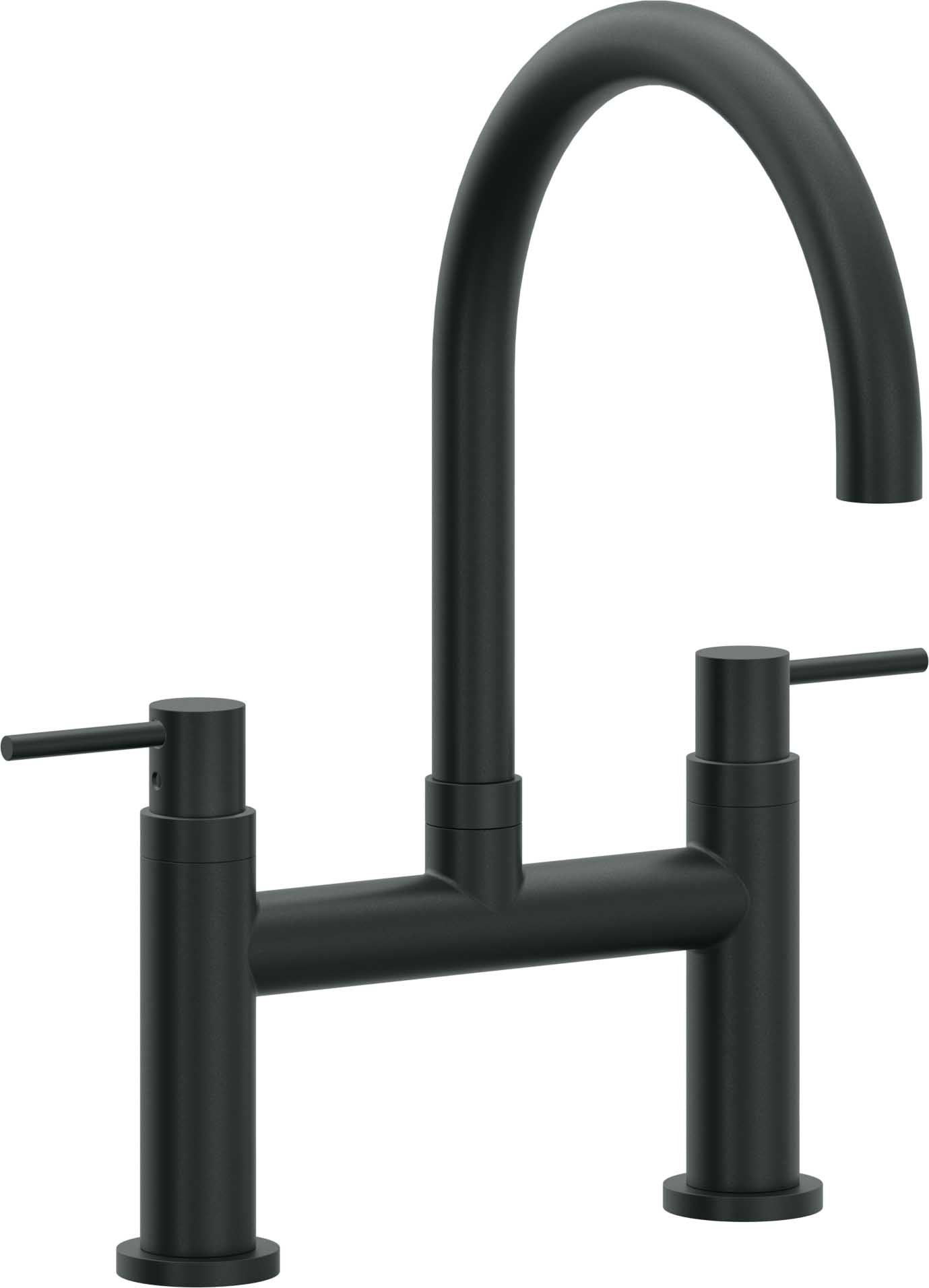California Faucets Corsano Llave de Cocina Tipo Puente Contemporanea - Pico en Arco - Carbón