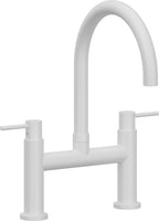 California Faucets Corsano Llave de Cocina Tipo Puente Contemporanea - Pico en Arco - Blanco Mate