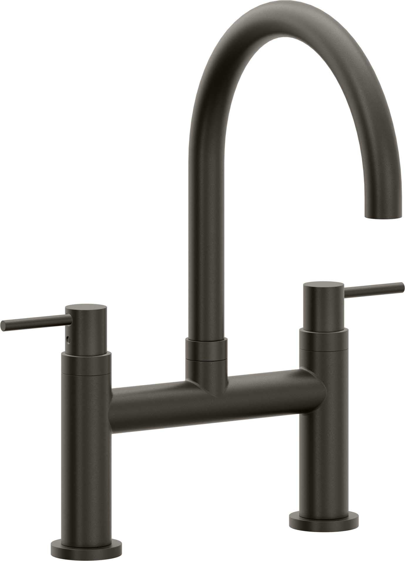 California Faucets Corsano Llave de Cocina Tipo Puente Contemporanea - Pico en Arco - Bronce Oscuro