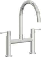 California Faucets Corsano Llave de Cocina Tipo Puente Contemporanea - Pico en Arco - Cromo Pulido