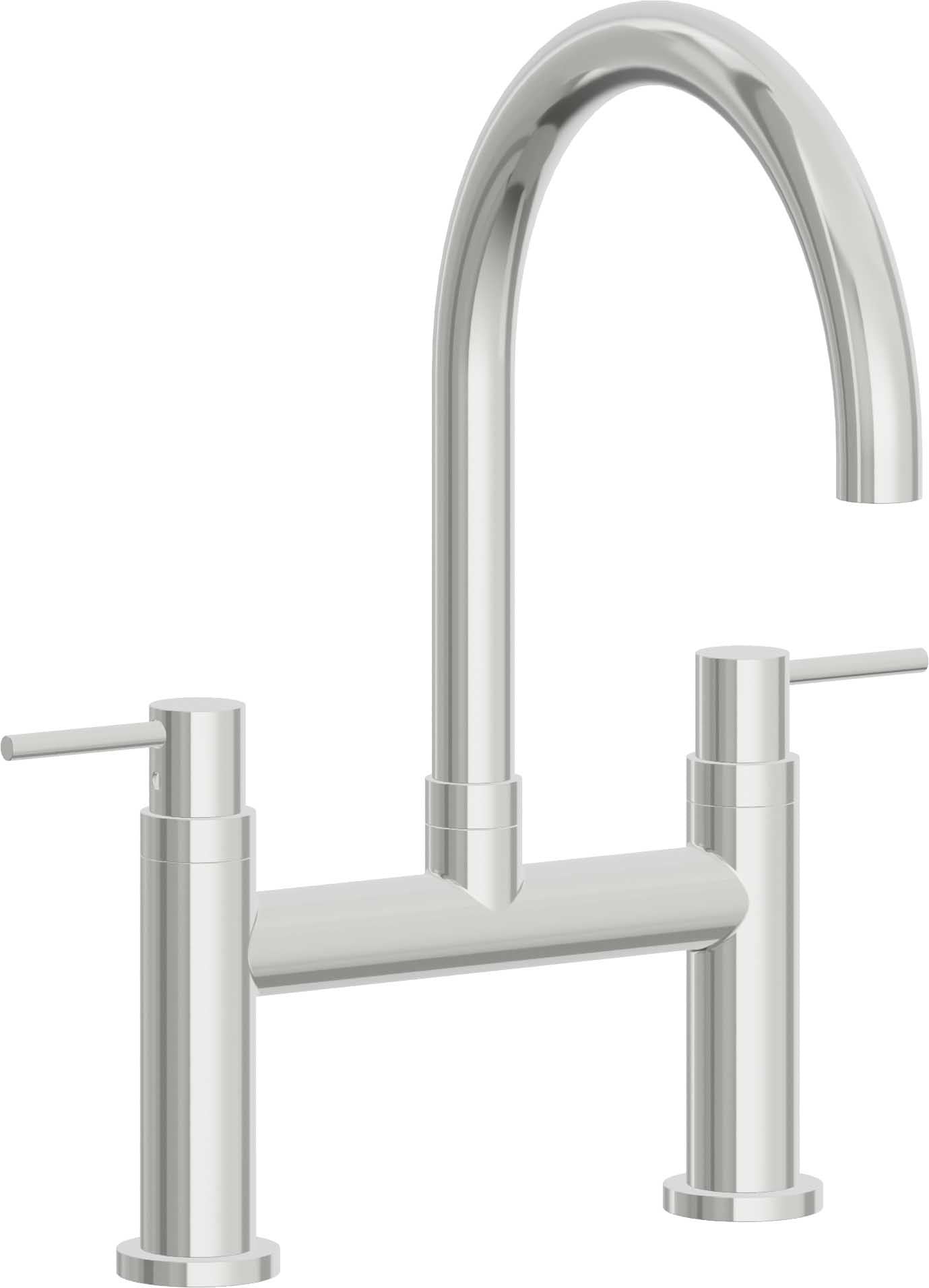 California Faucets Corsano Llave de Cocina Tipo Puente Contemporanea - Pico en Arco - Cromo Pulido