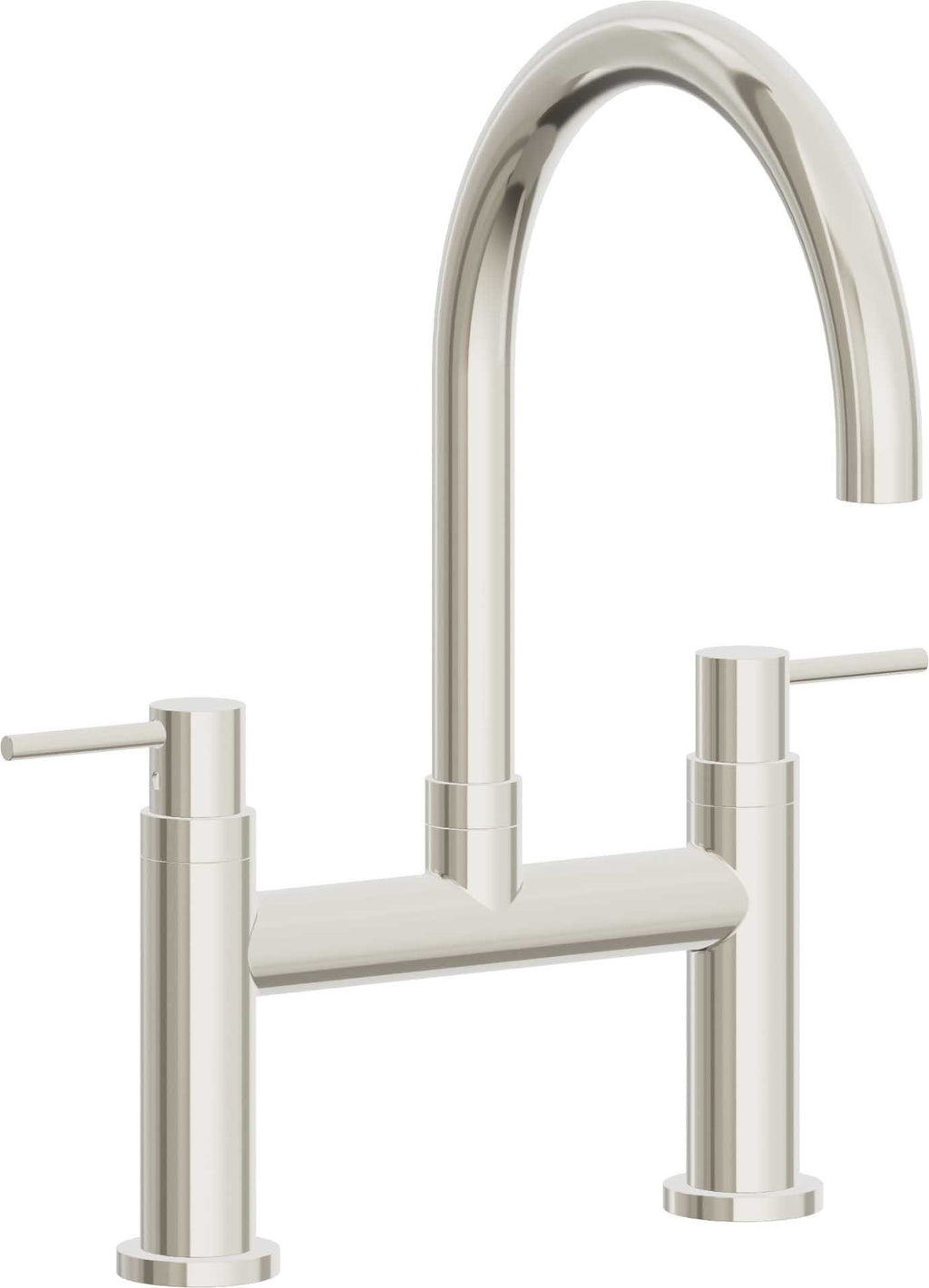 California Faucets Corsano Llave de Cocina Tipo Puente Contemporanea - Pico en Arco - Níquel Pulido