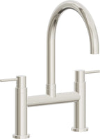 California Faucets Corsano Llave de Cocina Tipo Puente Contemporanea - Pico en Arco - Níquel Pulido