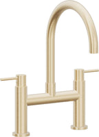 California Faucets Corsano Llave de Cocina Tipo Puente Contemporanea - Pico en Arco - Latón Satinado