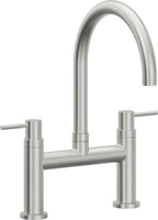 California Faucets Corsano Llave de Cocina Tipo Puente Contemporanea - Pico en Arco - Cromo Satinado