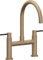 California Faucets Corsano Llave de Cocina Tipo Puente Contemporanea - Pico en Arco - Latón Antiguo Mate