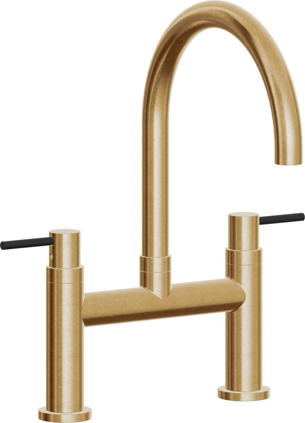 California Faucets Corsano Llave de Cocina Tipo Puente Contemporanea - Pico en Arco - Latón Bruñido