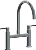 California Faucets Corsano Llave de Cocina Tipo Puente Contemporanea - Pico en Arco - Níquel Negro