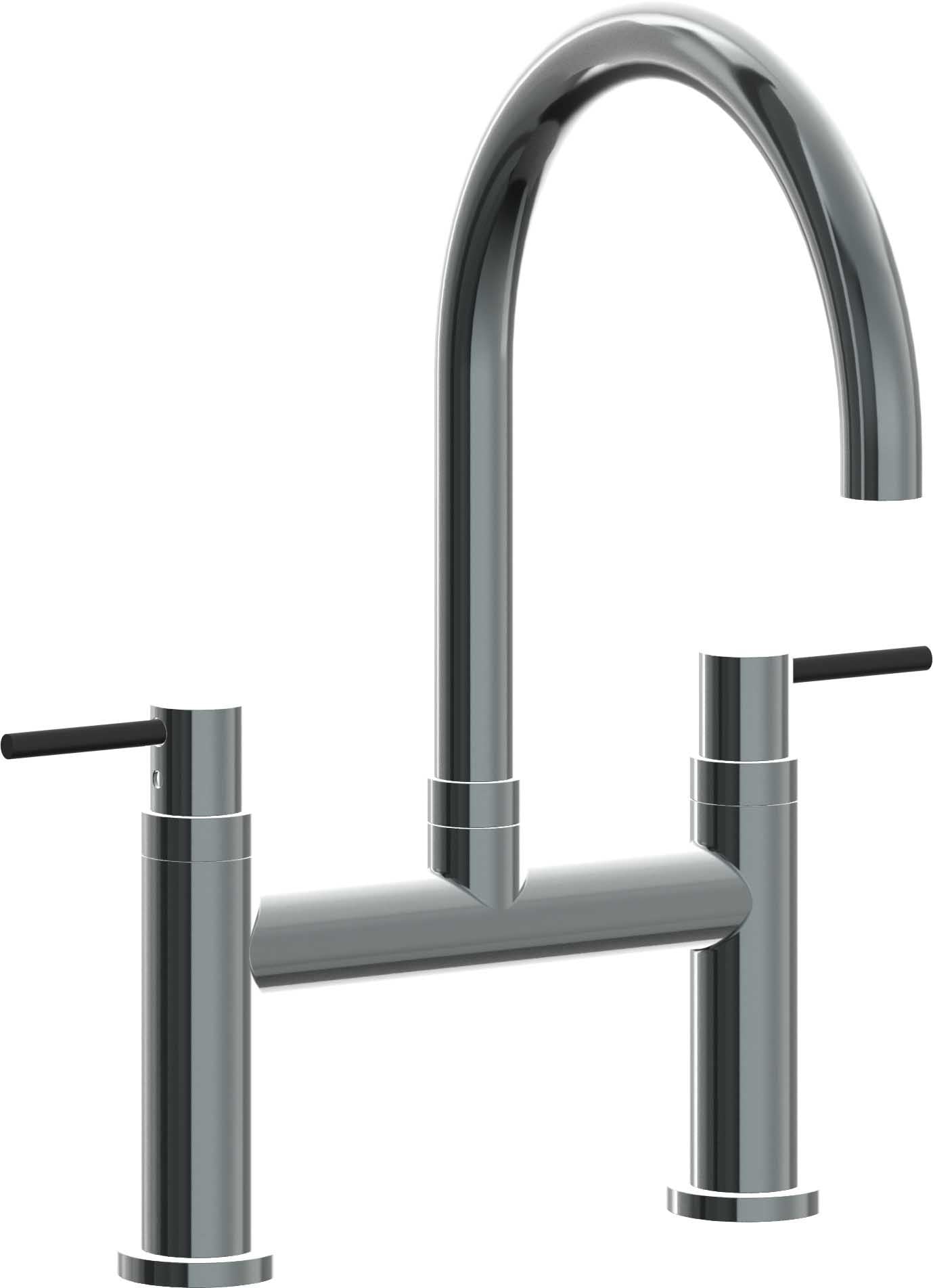 California Faucets Corsano Llave de Cocina Tipo Puente Contemporanea - Pico en Arco - Níquel Negro