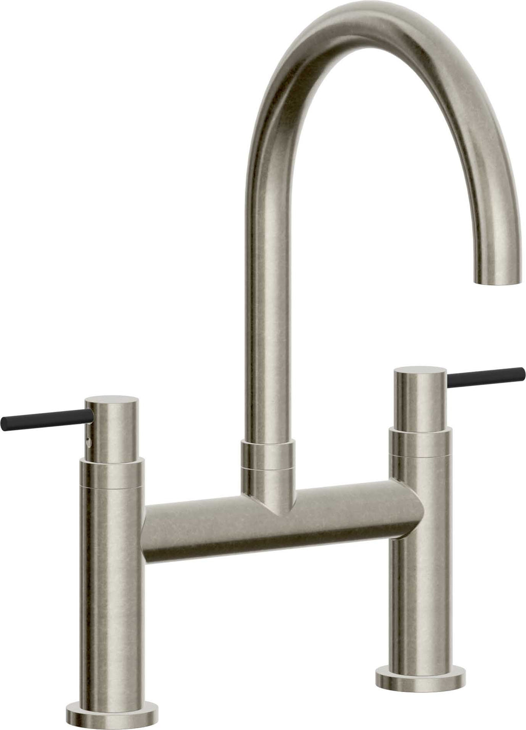 California Faucets Corsano Llave de Cocina Tipo Puente Contemporanea - Pico en Arco - Níquel Bruñido