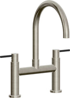 California Faucets Corsano Llave de Cocina Tipo Puente Contemporanea - Pico en Arco - Níquel Bruñido