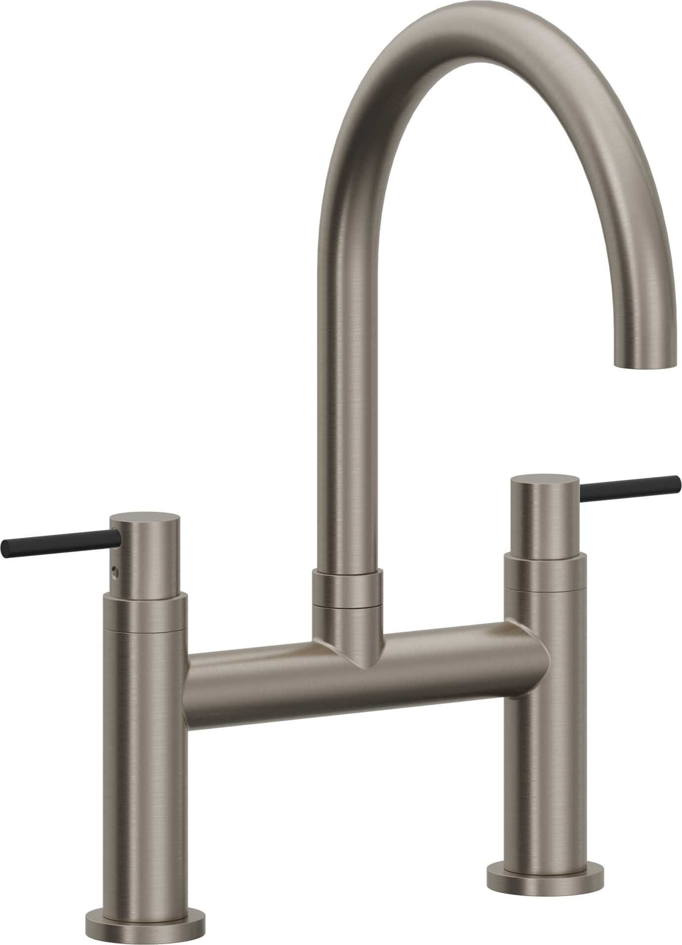 California Faucets Corsano Llave de Cocina Tipo Puente Contemporanea - Pico en Arco - Grafito