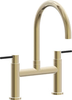 California Faucets Corsano Llave de Cocina Tipo Puente Contemporanea - Pico en Arco - Latón Pulido