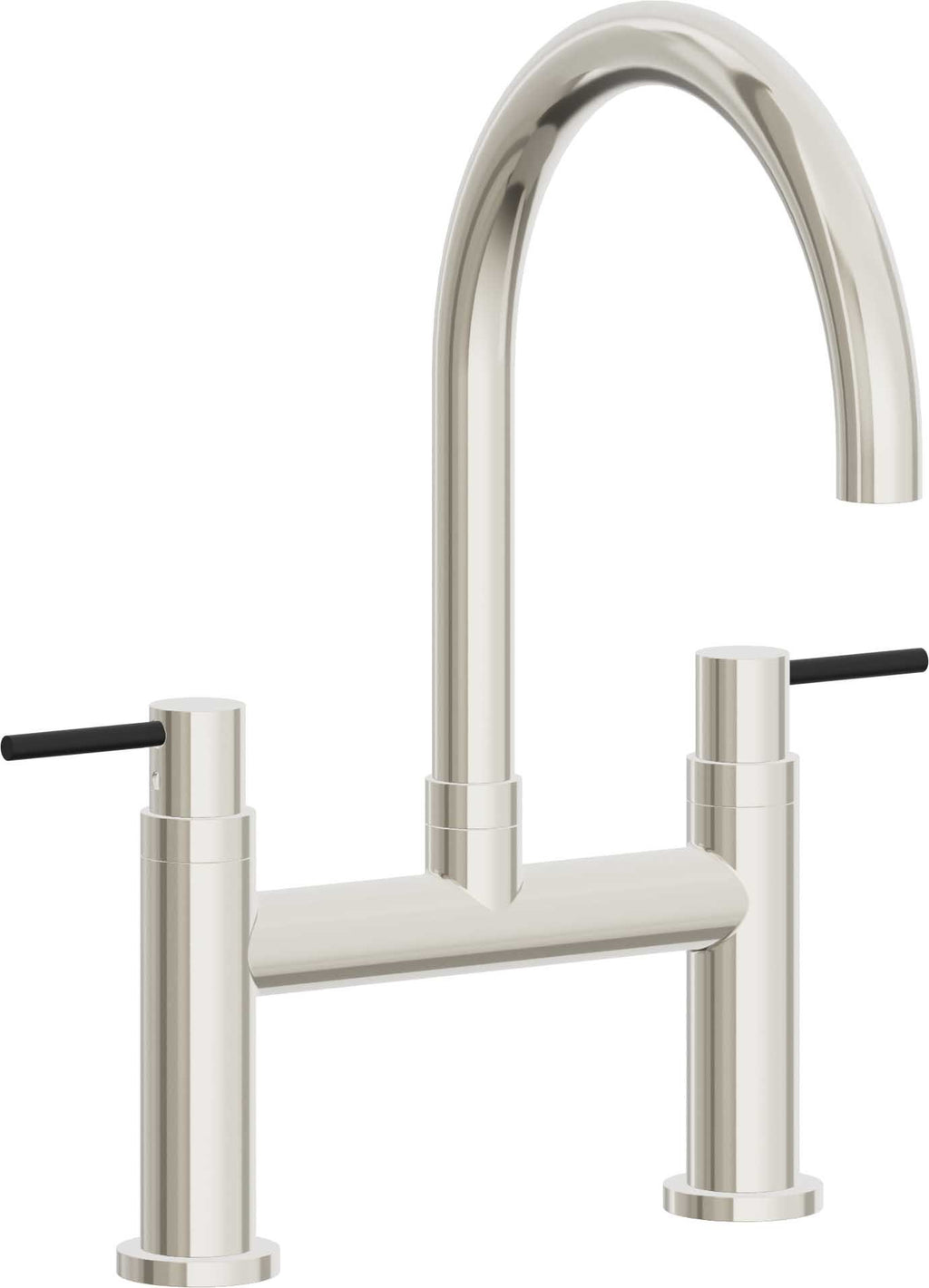 California Faucets Corsano Llave de Cocina Tipo Puente Contemporanea - Pico en Arco - Níquel Pulido