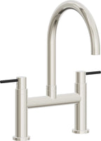 California Faucets Corsano Llave de Cocina Tipo Puente Contemporanea - Pico en Arco - Níquel Pulido